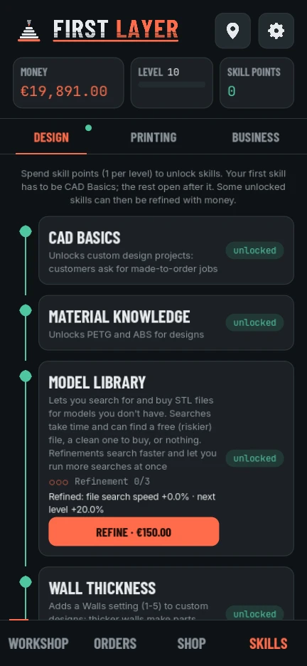 The skill tree